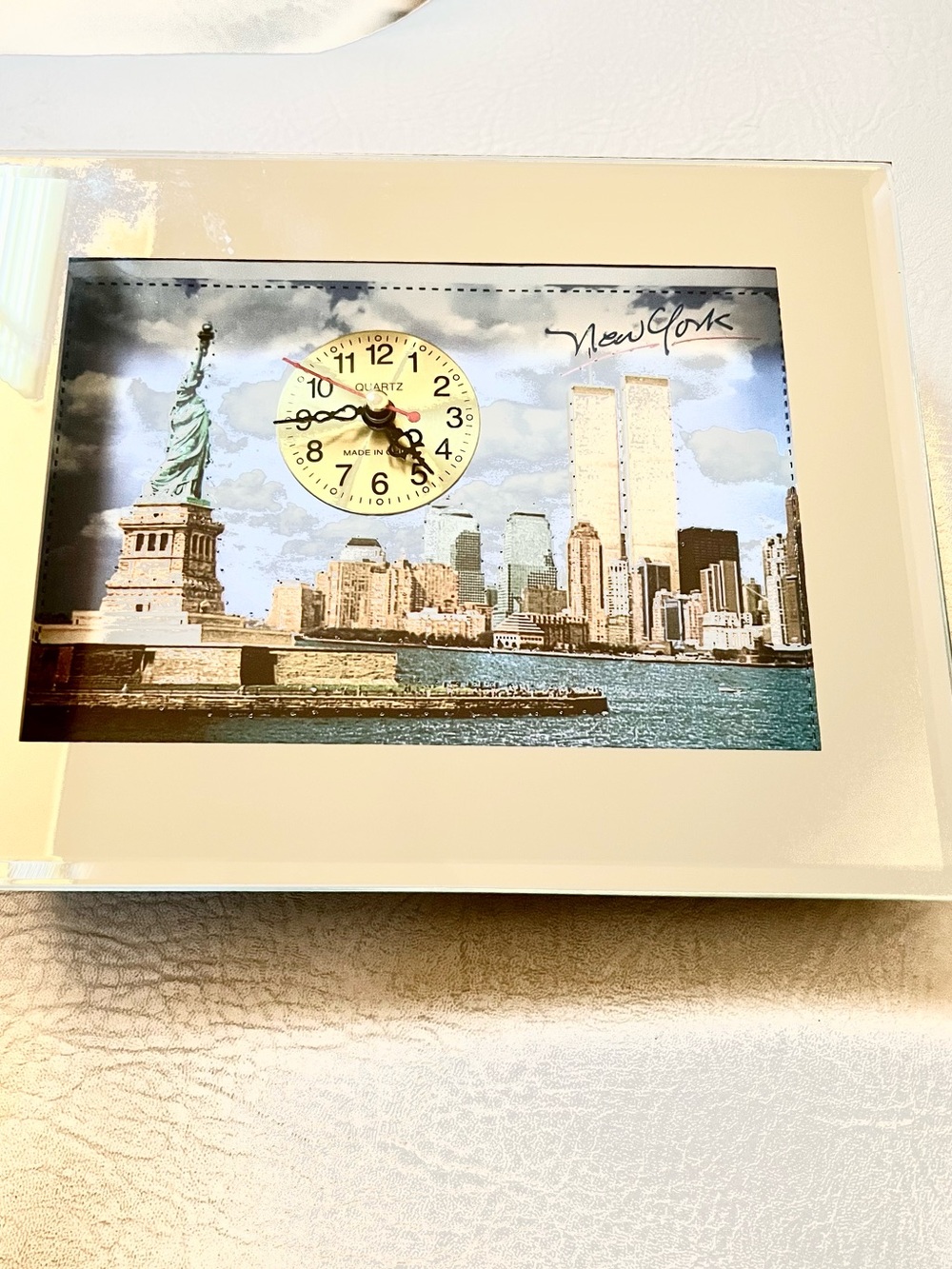 New York Twin Towers  Wall Clock Picture Frame -